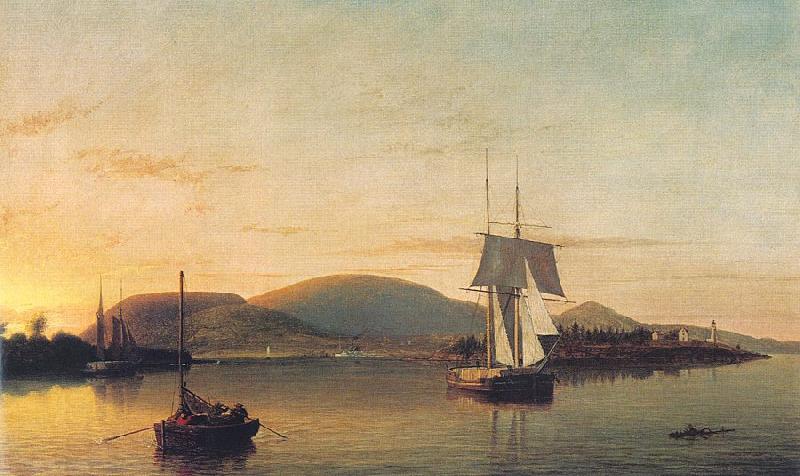 Fitz Hugh Lane Camden Mountains from the South Entrance to the Harbor